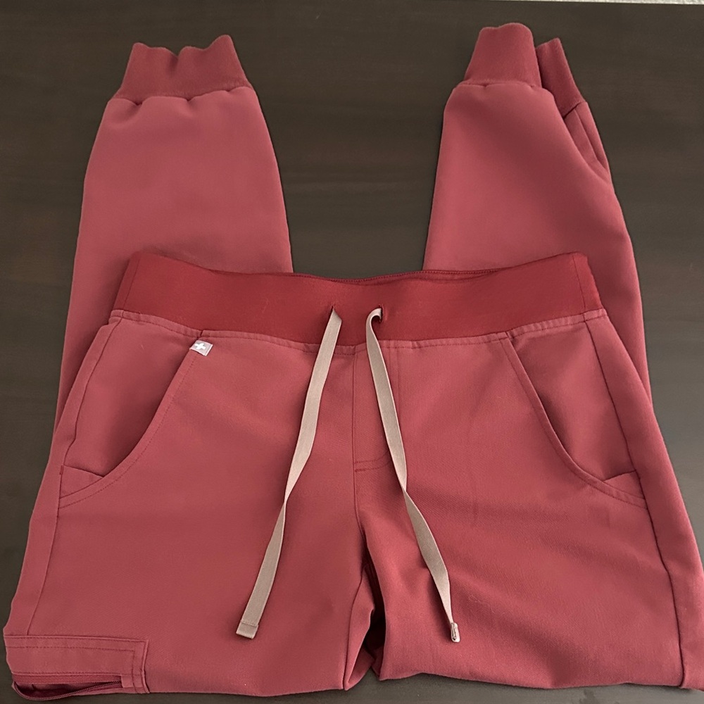 Figs Maroon Jogger Pants